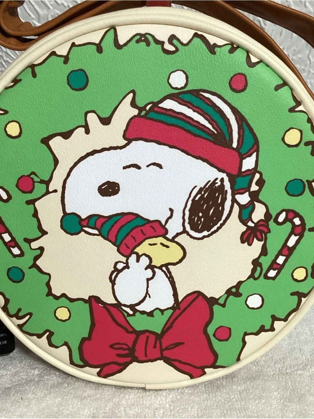 Loungefly Hot Topic Exclusive Peanuts Snoopy Christmas Wreath Crossbody Bag NEW